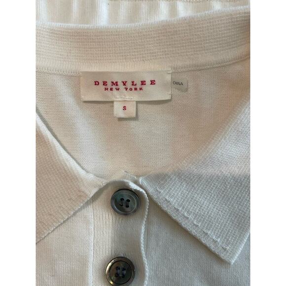 DEMY LEE New York Ayana Button up sleeveless Polo Top Size Small Ivory - Picture 7 of 7